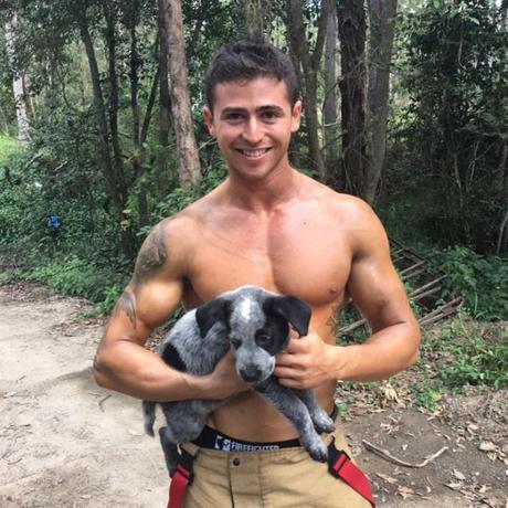 Calendario de los bomberos australianos: chicos guapos y cachorros. Calendario bomberos australianos