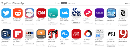 Twitter ahora lidera el ranking de aplicaciones de noticias en el App Store Screen Shot 04/28/2016 al 02/05/36 PM