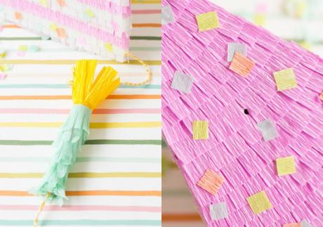DIY piñata con forma de pastel de cumpleaños DIY piñata con forma de pastel de cumpleaños