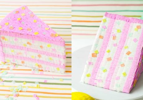 DIY piñata con forma de pastel de cumpleaños DIY piñata con forma de pastel de cumpleaños