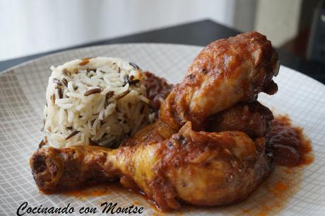 Jamoncitos de pollo al vino tinto Jamoncitos de pollo al vino tinto