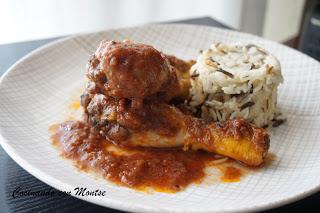 Jamoncitos de pollo al vino tinto Jamoncitos de pollo al vino tinto