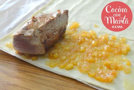 Solomillo Wellintong, solomillo con hojaldre, cebolla caramelizada, manzana, receta casera, fácil, rápida, Cocina con Marta Solomillo Wellintong, solomillo con hojaldre, cebolla caramelizada, manzana, receta casera, fácil, rápida, Cocina con Marta