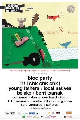 Donostia Kutxa Kultur Festibala 2016: Bloc Party, !!!, Young Fathers, Local Natives, Belako, Berri Txarrak, Neuman, L.A...