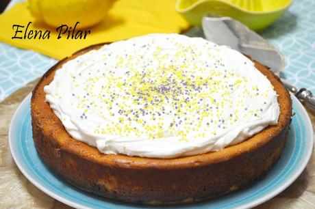 Tarta de queso quark con arándanos y limón Tarta de queso quark con arándanos y limón