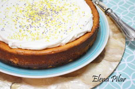 Tarta de queso quark con arándanos y limón Tarta de queso quark con arándanos y limón