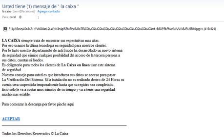 Tipo de phishing de la caixa