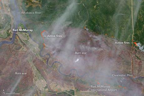 Incendios forestales en Alberta (Canadá): Imágenes de satélite