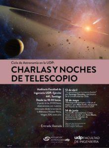 Charla “Planetas extrasolares y vida en el espacio” y observación en la UDP, Santiago Charlas y noches de telescopio UDP