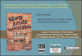 Presentación en Ágora Móstoles del libro 'Renta Básica Universal. La peor de las soluciones (a excepción de todas las demás)' Presentación en Ágora Móstoles del libro 'Renta Básica Universal. La peor de las soluciones (a excepción de todas las demás)'
