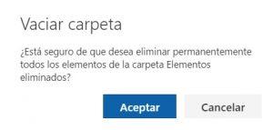 Limpiar la papelera en Outlook.com