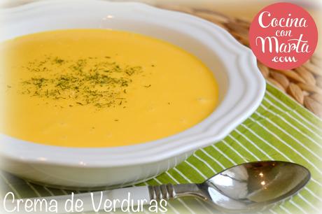 Crema de verduras, receta casera, calabaza, patata, zanahorias, puerro, quesitos, Cocina con Marta, ligera, dieta, fácil, rápida