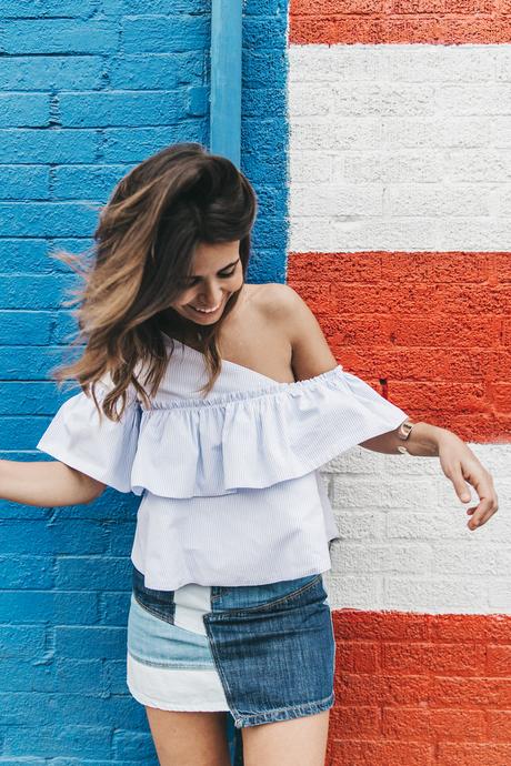FLAG Patchwork_Denim_Skirt-Off_Shoulders-Assymetric_Top-Stripes-Marni_Sandals-Outfit-Dallas-14