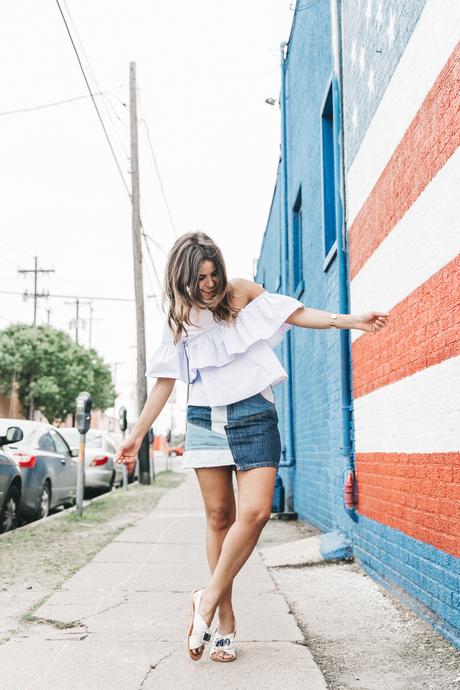 FLAG Patchwork_Denim_Skirt-Off_Shoulders-Assymetric_Top-Stripes-Marni_Sandals-Outfit-Dallas-51