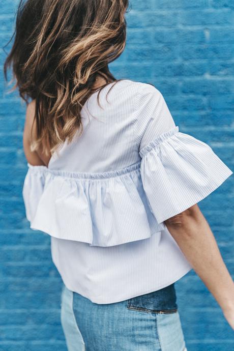 FLAG Patchwork_Denim_Skirt-Off_Shoulders-Assymetric_Top-Stripes-Marni_Sandals-Outfit-Dallas-23