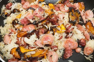 Arroz con calabaza asada y chorizo criollo sin gluten Arroz con calabaza asada y chorizo criollo sin gluten