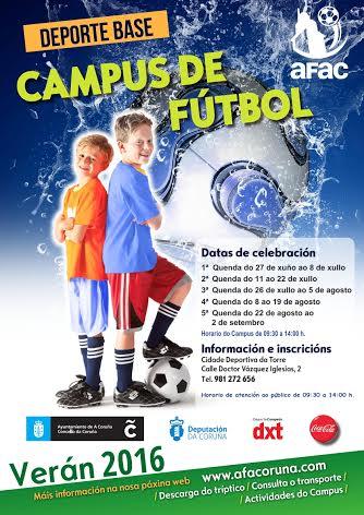 El Campus de Fútbol AFAC “Verán 2016”  en A Coruña abre el plazo de inscripción