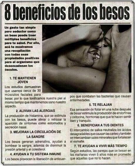 Los beneficios de los besos para la salud