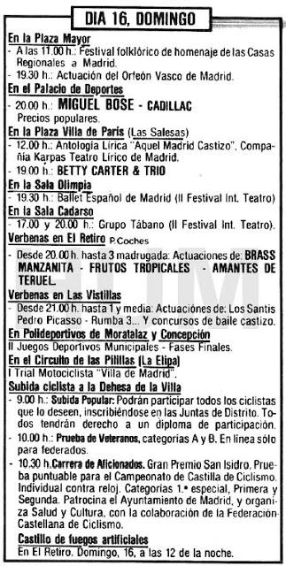 San Isidro 1982. Programa de festejos San Isidro 1982. Programa de festejos