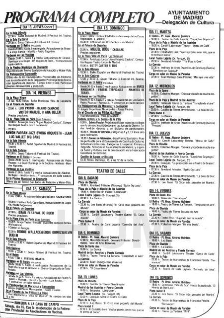 San Isidro 1982. Programa de festejos San Isidro 1982. Programa de festejos