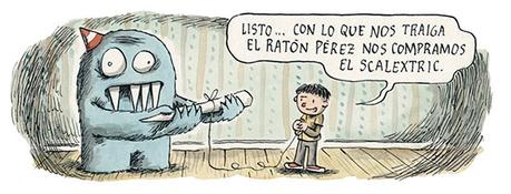 Liniers: Un conejo con lentes en el bosque de la imaginación Olga y Martincito, por Liniers