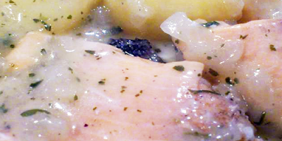 Trucha en Salsa con rabanitos Trucha en Salsa con rabanitos