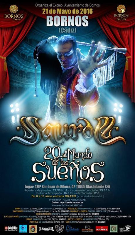 PREVIA CONCIERTOS SAUROM | BORNOS 21 DE MAYO Y MADRID 3 DE JUNIO saurom bornos