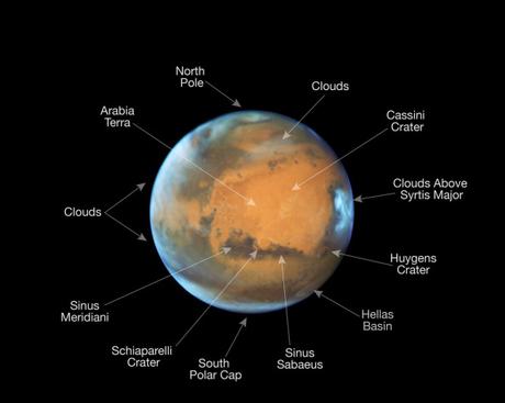 El telescopio espacial Hubble capta imagen de Marte con gran resolución