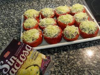 Pimientos rellenos de carne y verdura (Sin Lactosa)