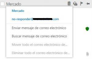 Menú contextual del nuevo Outlook.com Menú contextual del nuevo Outlook.com