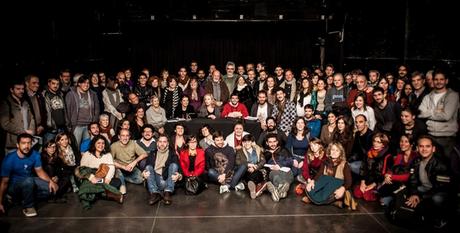 Participantes de la conferencia de prensa que tuvo lugar ayer en el teatro La Carpintería. Foto de la agrupación Emergente.