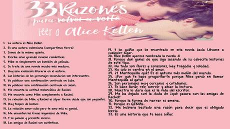 ☼ RESEÑA ☼ 33 RAZONES PARA VOLVER A VERTE DE ALICE KELLEN