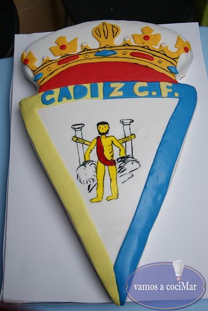 Tarta fondant del Cádiz C.F.