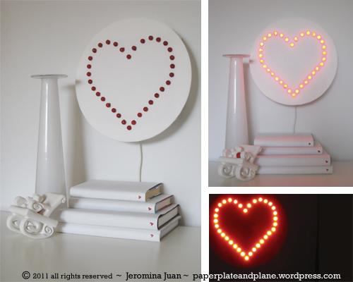 Diy: Lámpara de pared, un corazón con guinalda de luces Diy: Lámpara de pared, un corazón con guinalda de luces