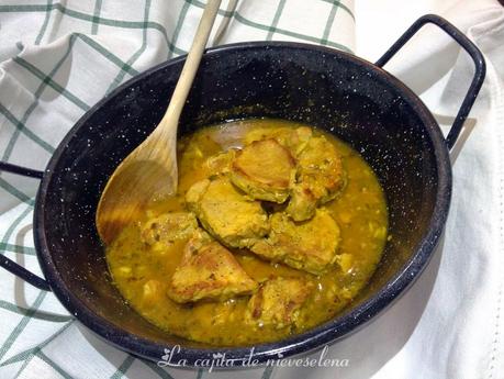 Medallones de solomillo en salsa de azafrán