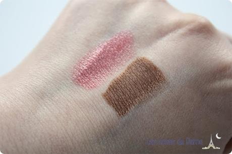 Swatches Peach Rosé y Copper Glow de Beter maquillaje Look Expert de Beter