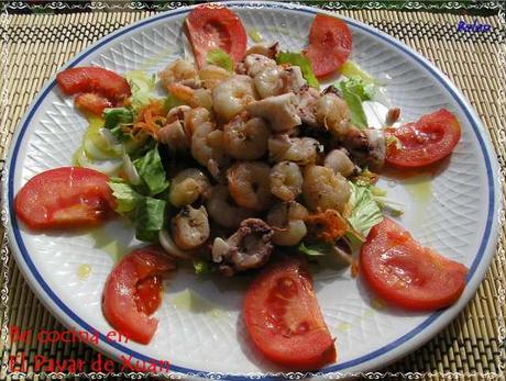 Ensalada de pulpo y gambas Ensalada de pulpo y gambas