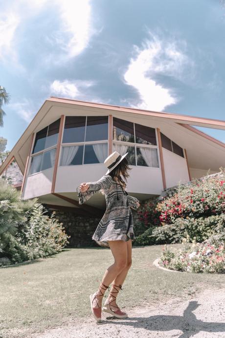 Elvis Honeymoon Hideway Boho_Dress-Lace_Up_Dress-Lack_of_Color-Revolve_Clothing-Straw_Hat-Soludos_Espadrilles-Palm_Springs-Outfit-Collage_Vintage-32