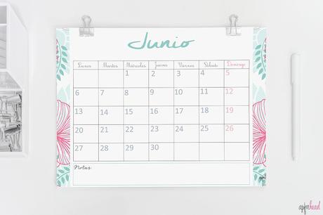 Freebie: calendario Junio