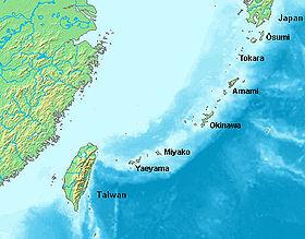 El karate y las islas Ryukyu: caminos paralelos 280px-Location_of_the_Ryukyu_Islands