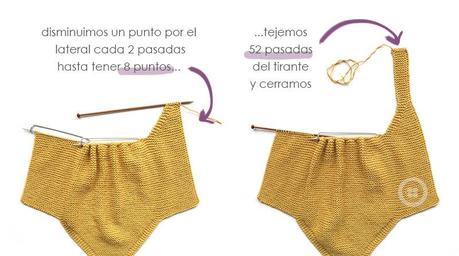 Pelele a dos agujas de bebé – Patrón y tutorial DIY de punto Como hacer un pelele a dos agujas de bebé tejido a punto musgo -Tutorial DIY paso a paso y patrón gratis