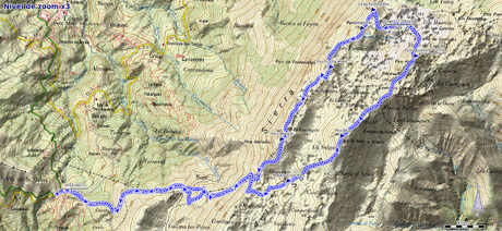 Mapa ruta Alto Llama, Mirueñu Mapa ruta Alto Llama, Mirueñu