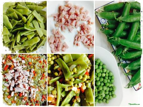Vainas y guisantes con refrito y jamón Vainas y guisantes con refrito y jamón Elaboración_Fotor