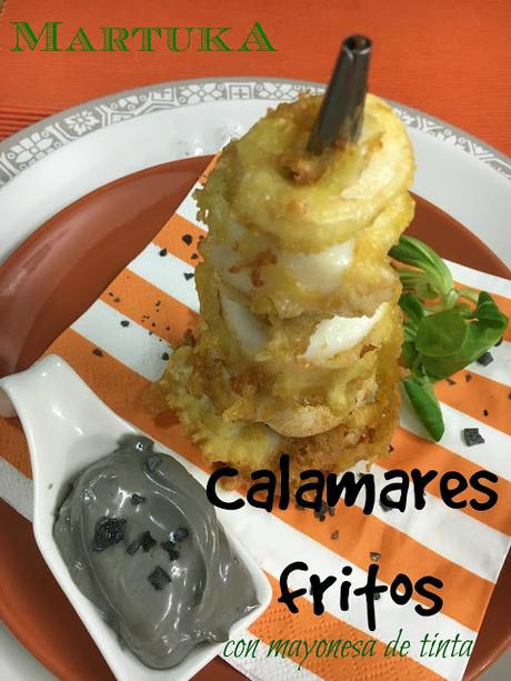 Calamares Fritos Con Mayonesa De Tinta