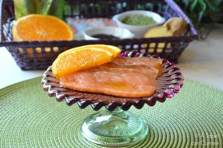 Salmón Marinado al Jengibre y Cítricos