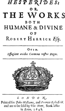 Robert Herrick Cavalier poet
