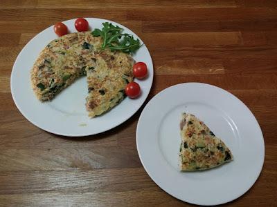 Tortilla de calabacín y beicon