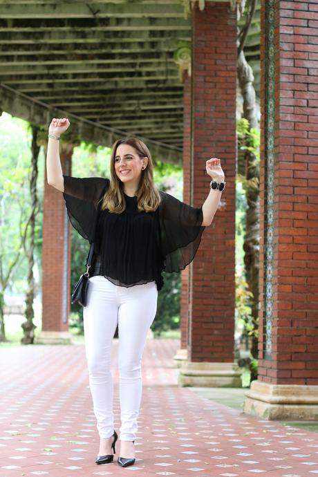 Outfit de primavera en blanco y negro