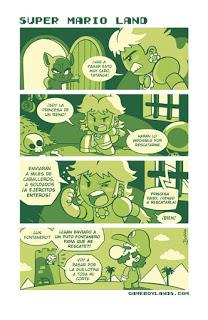 Reseña #206. Gameboylands, de J.C. Bonache Historieta del cómic Gameboylands sobre Super Mario, con la princesa Peach y Mario.