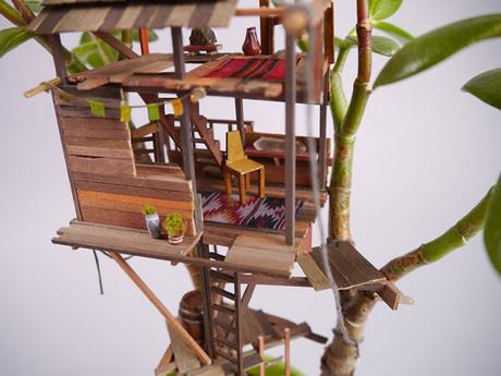 Casas de árbol miniatura en macetas Miniature Treehouses by Jedediah Cowyn Voltz / Casas de árbol miniatura / casahaus.net